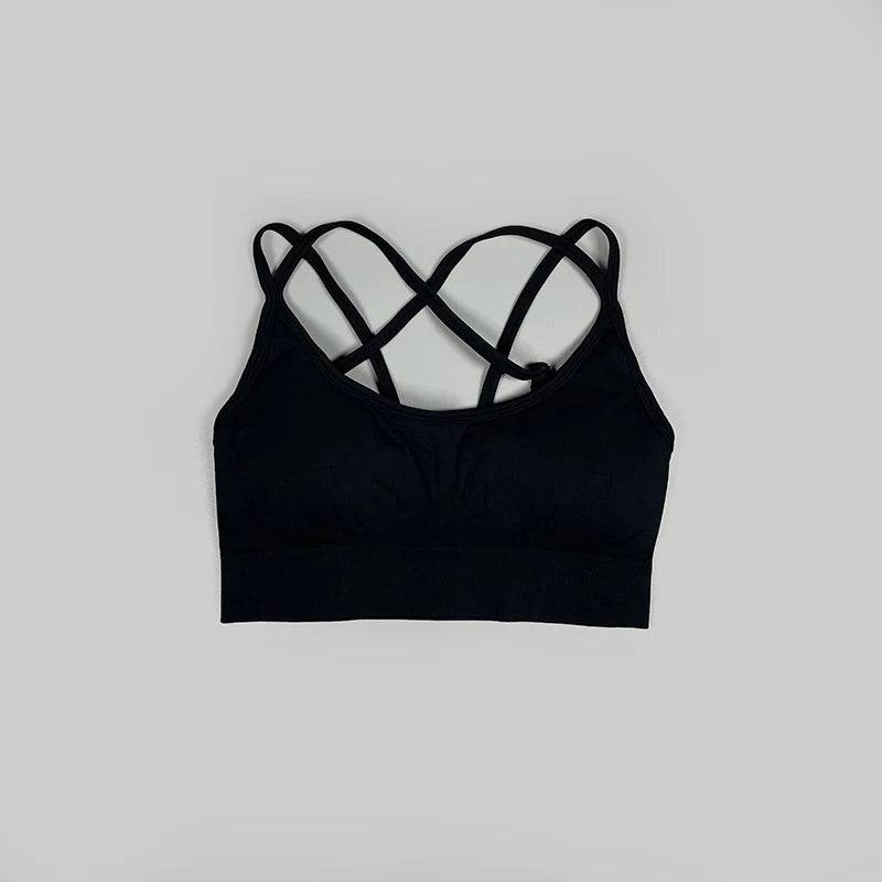 
                  
                    Seamless Strappy Sports Bra Women Padded Yoga Crop Top Sweat Proof Push Up Sexy Top Fitness Active Wear
                  
                