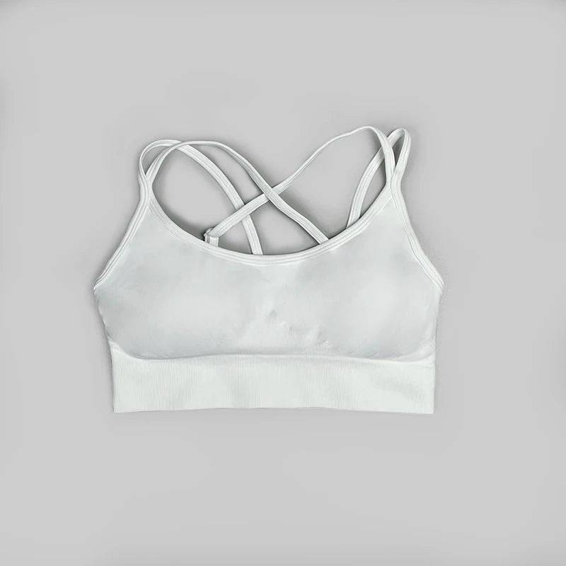 
                  
                    Seamless Strappy Sports Bra Women Padded Yoga Crop Top Sweat Proof Push Up Sexy Top Fitness Active Wear
                  
                