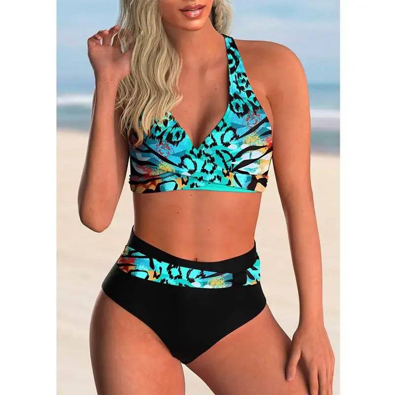 
                  
                    New Striped Print High Waist Bikini Sets Swimsuit For Women Cross Push Up Swimwear Female Two Pieces Bathing Suit Beachwear
                  
                