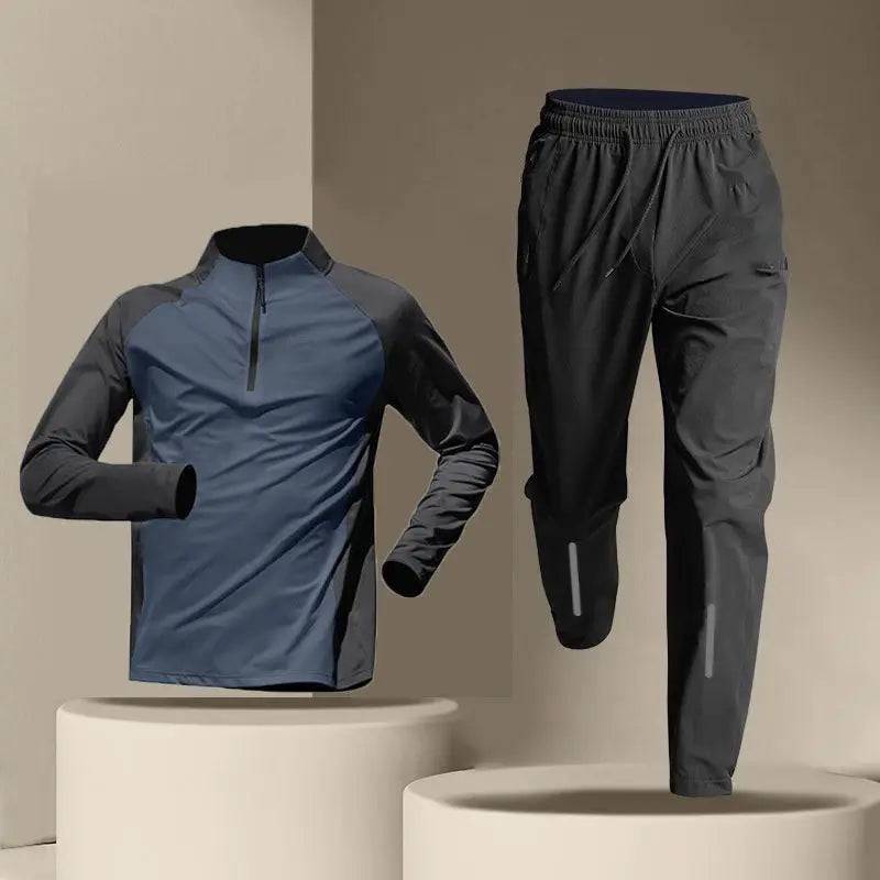 
                  
                    Quick Dry Male Clothes Tracksuit T-shirt Sets Spring Autumn Men Half Zipper Long Sleeve Breathable Sports Training Pants Suit
                  
                