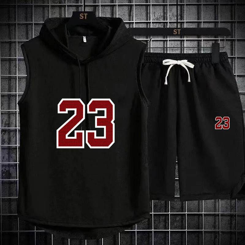 
                  
                    New Summer Men's Two Piece Set CasualT-Shirt and Shorts Set Mens Sports Suit Fashion Short Sleeve Tracksuit Hooded T-shirt
                  
                