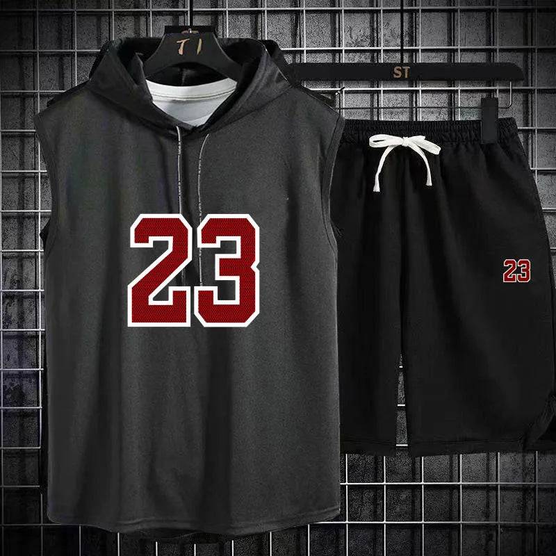 
                  
                    New Summer Men's Two Piece Set CasualT-Shirt and Shorts Set Mens Sports Suit Fashion Short Sleeve Tracksuit Hooded T-shirt
                  
                