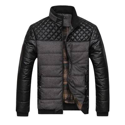 
                  
                    DIMUSI Winter Men Parkas Fashion Mens Cotton Thick Padded Jackets Male Casual PU Patchwork Design Outerwear Coats Clothing YA745
                  
                