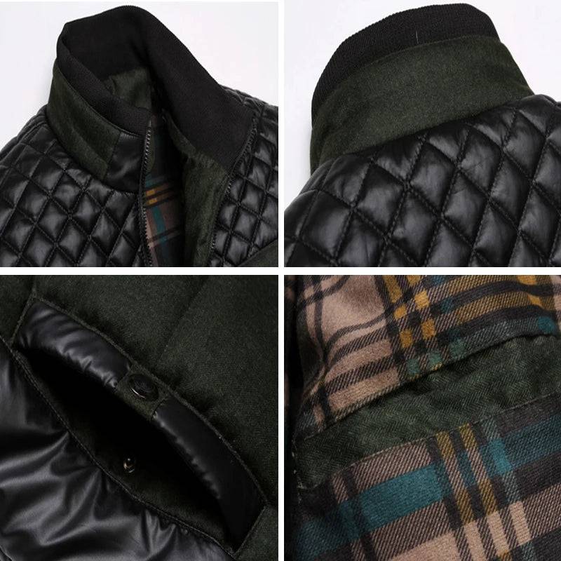 
                  
                    DIMUSI Winter Men Parkas Fashion Mens Cotton Thick Padded Jackets Male Casual PU Patchwork Design Outerwear Coats Clothing YA745
                  
                