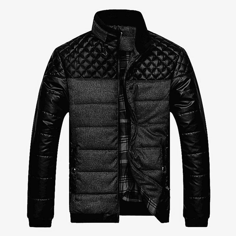 
                  
                    DIMUSI Winter Men Parkas Fashion Mens Cotton Thick Padded Jackets Male Casual PU Patchwork Design Outerwear Coats Clothing YA745
                  
                