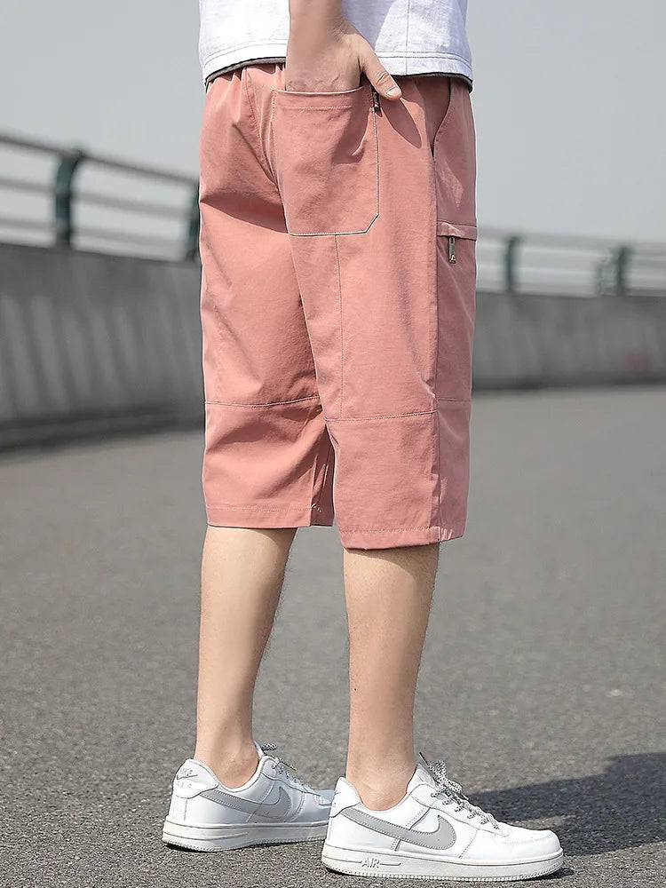 
                  
                    Plus Size Summer Capris Pants Men Breathable Light Cool Calf-Length Short Sweatpants 3/4 Straight Loose Casual Cropped Trousers
                  
                