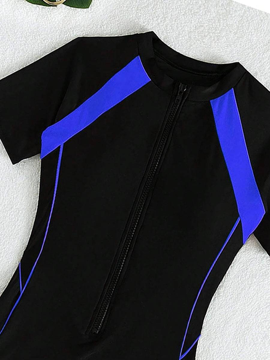 
                  
                    Short Sleeve Surfing Swimsuit 2024 Slim Bodysuit Swimwear Women One Pieces Rashguard Diving Clothes Bathing Swimming Swim Suit
                  
                