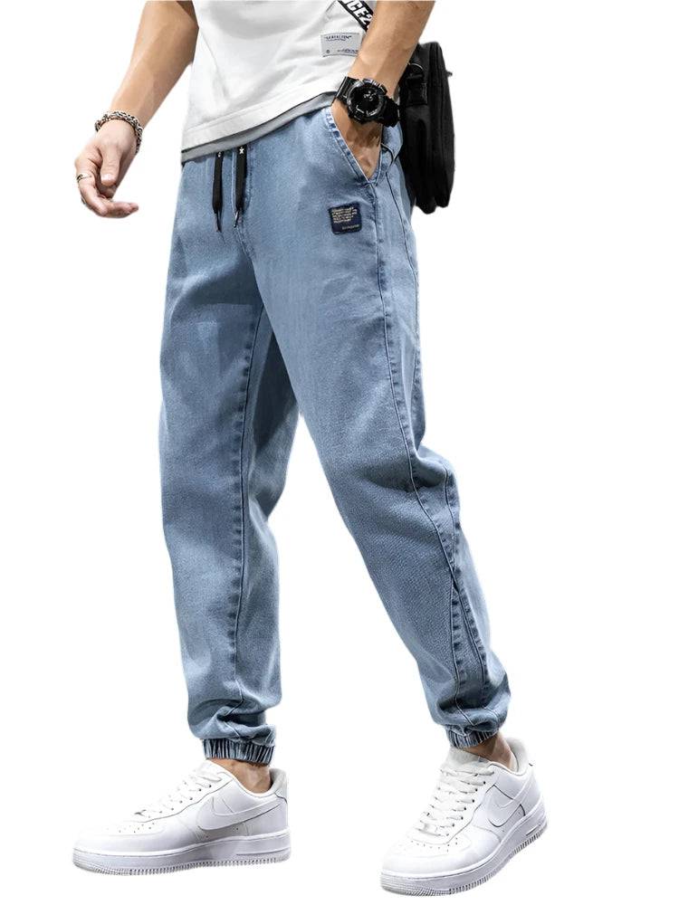 Spring Summer Black Blue Cargo Jeans Men Streetwear Denim Jogger Pants Men Baggy Harem Jean Trousers Plus Size 6XL 7XL 8XL