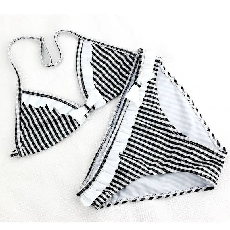 
                  
                    Summer Children's Two Pieces Swimsuit Girls Cute Swimwear Kids Infant Lovely Plaid Princess Bikini Suits For Big Girl 6-16Y
                  
                