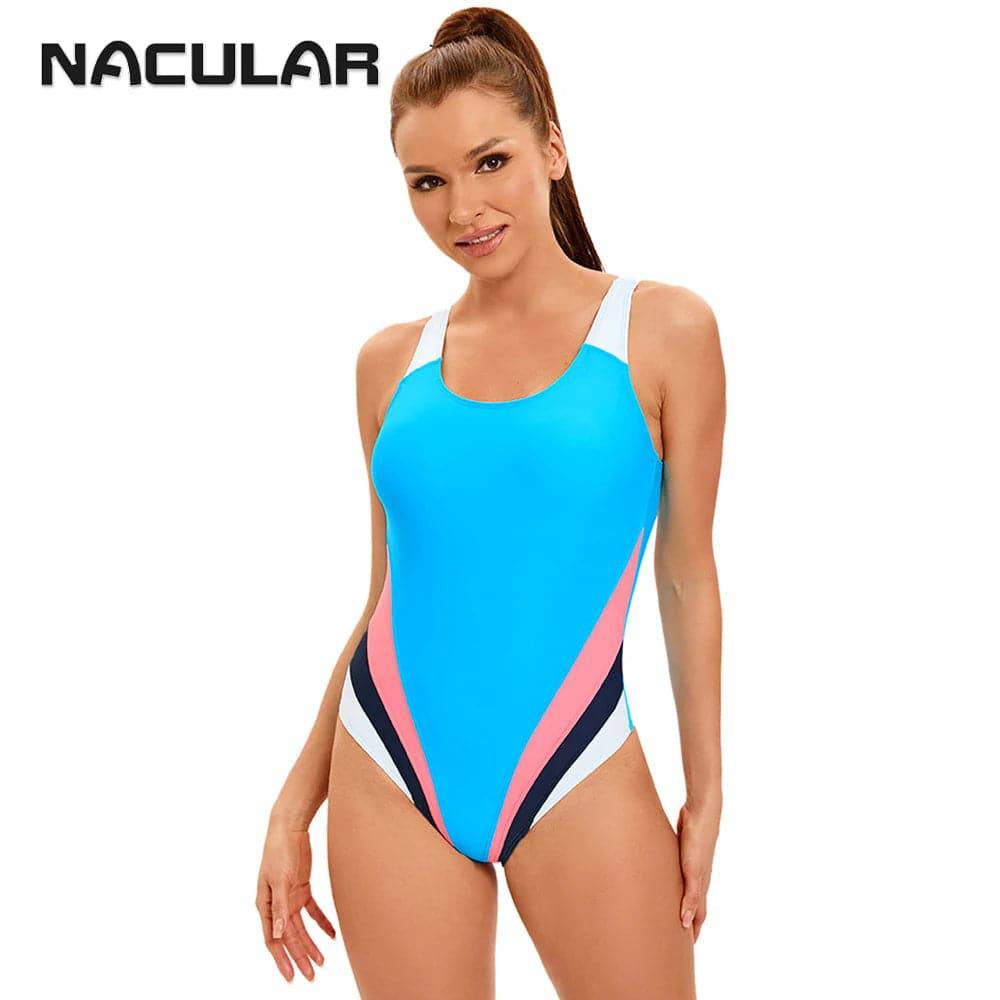 
                  
                    NACULAR One Piece Women Swimwear Swimsuit Bathing Suit Patchwork Female Beachwear Bodysuit Backless Plus Size Sports 2024 New
                  
                