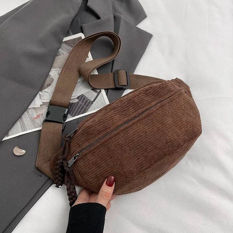 
                  
                    Casual Corduroy Belt Bags for Women Fashion Fanny Pack Female Banana Waist Bag Hip Purse Shoulder Crossbody Chest Bag Pocket
                  
                