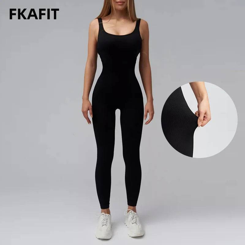 
                  
                    Yoga Jumpsuit Women's Yoga Set One-piece Sports Romper With Chest Pad Fitness Bodysuit Gym Seamless Ribbed Workout Sportswear
                  
                