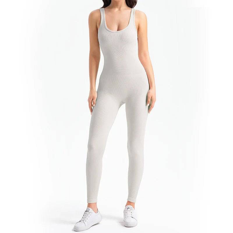 
                  
                    Yoga Jumpsuit Women's Yoga Set One-piece Sports Romper With Chest Pad Fitness Bodysuit Gym Seamless Ribbed Workout Sportswear
                  
                