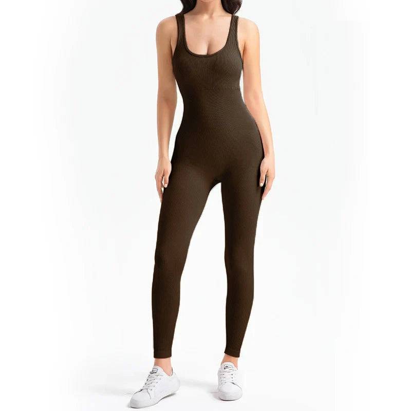 
                  
                    Yoga Jumpsuit Women's Yoga Set One-piece Sports Romper With Chest Pad Fitness Bodysuit Gym Seamless Ribbed Workout Sportswear
                  
                