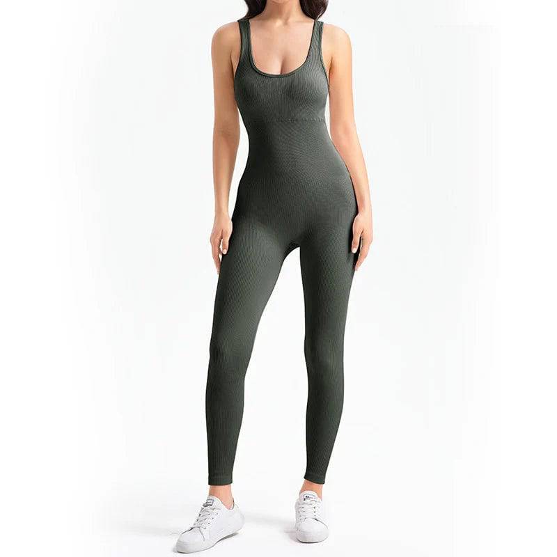 
                  
                    Yoga Jumpsuit Women's Yoga Set One-piece Sports Romper With Chest Pad Fitness Bodysuit Gym Seamless Ribbed Workout Sportswear
                  
                