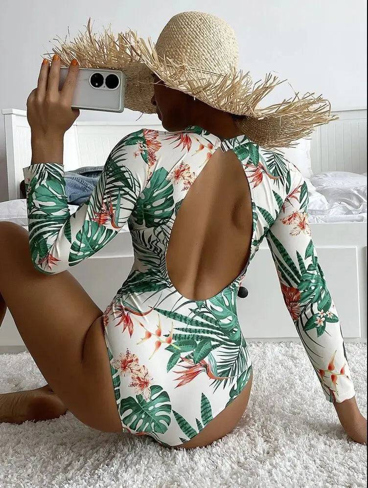 
                  
                    NADANBAO Women Long Sleeves One Piece Swimsuits Sexy Backless Swimwear Printing Body Suits Bathing Suit Summer Beach Wear
                  
                