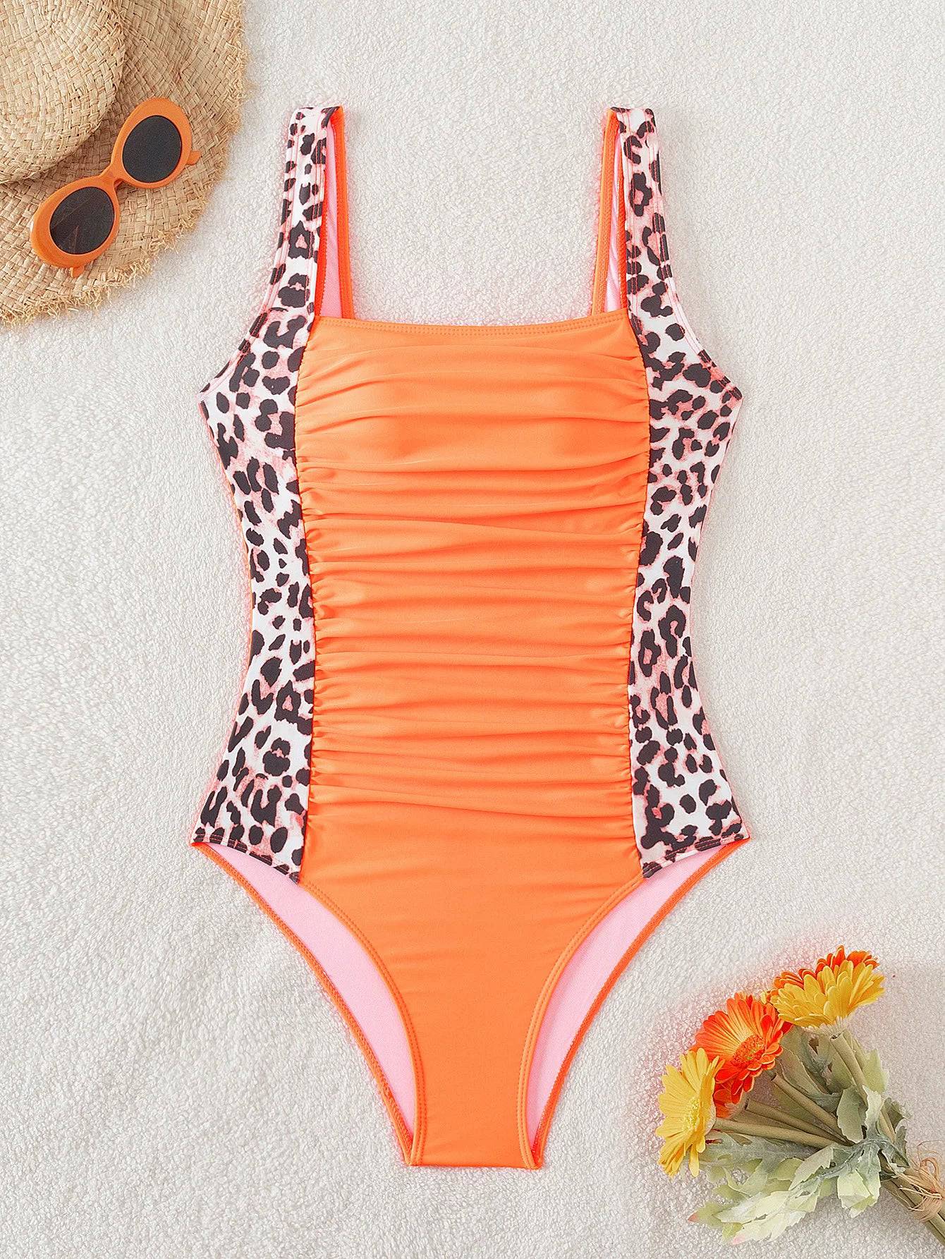 
                  
                    2024 Leopard Swimsuit One Piece Slim Vintage Swimwear Women Sexy Bathers Bathing Swimming Swim Suit Female Beachwear XXL
                  
                