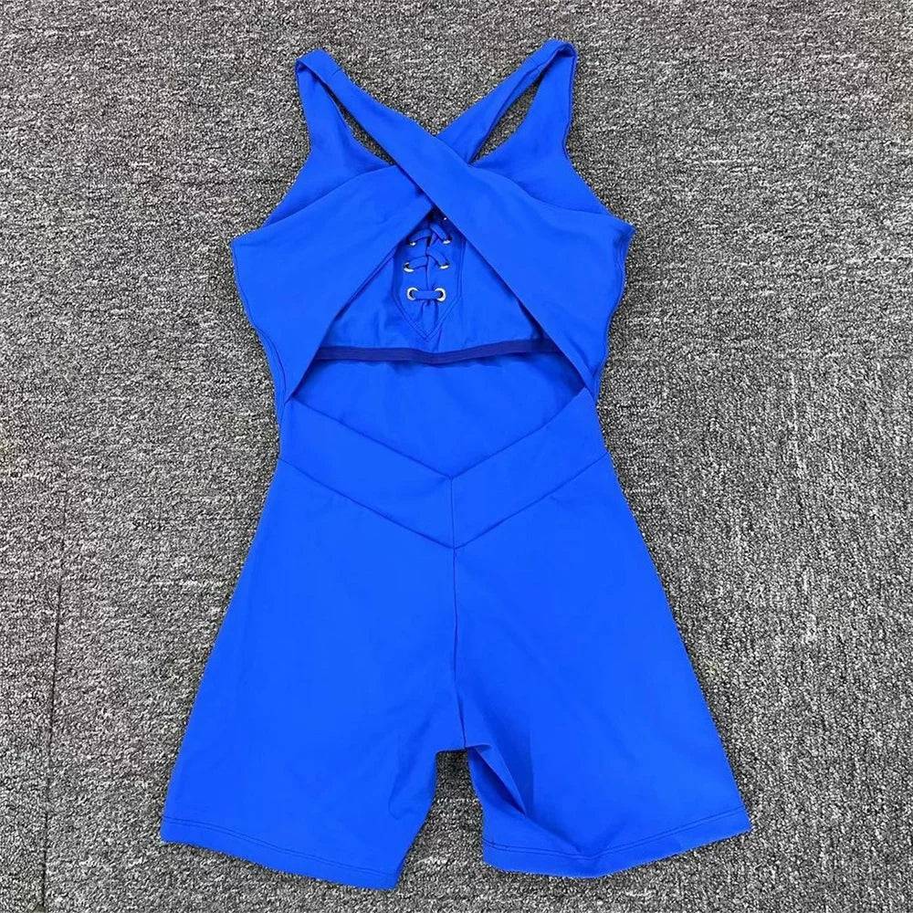 
                  
                    2024 Lycra Pad Laced Yoga Set Hip Lifting Squat Proof Shorts Sports One Piece Jumpsuit Gym Fitness Bodysuit Active Romper
                  
                