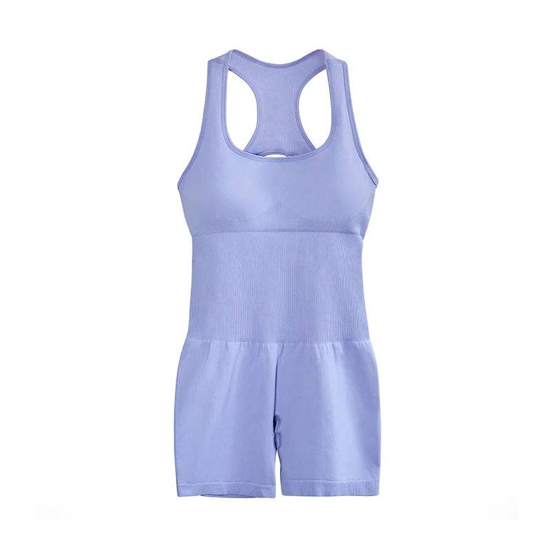 
                  
                    Fashion Sleeveless Yoga Jumpsuits For Women Summer Casual Backless Bodycon Sport Short Rompers Female Workout Ribbed Playsuit
                  
                