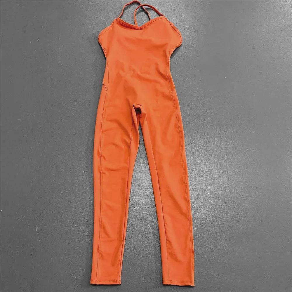 
                  
                    Backless Sports Woman 2023 Lycra Fitness Overalls One Piece Jumpsuit Shorts Sport Outfit Gym Workout Clothes for Women Sportwear
                  
                