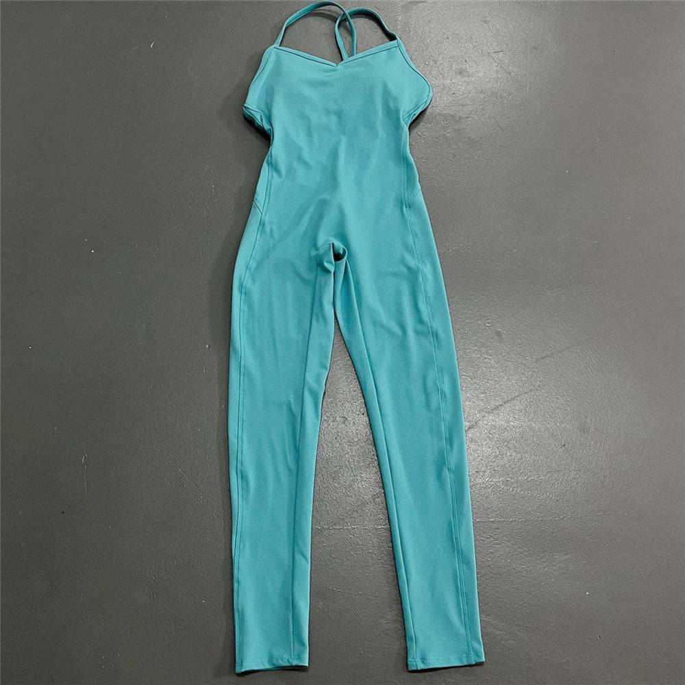 
                  
                    Backless Sports Woman 2023 Lycra Fitness Overalls One Piece Jumpsuit Shorts Sport Outfit Gym Workout Clothes for Women Sportwear
                  
                