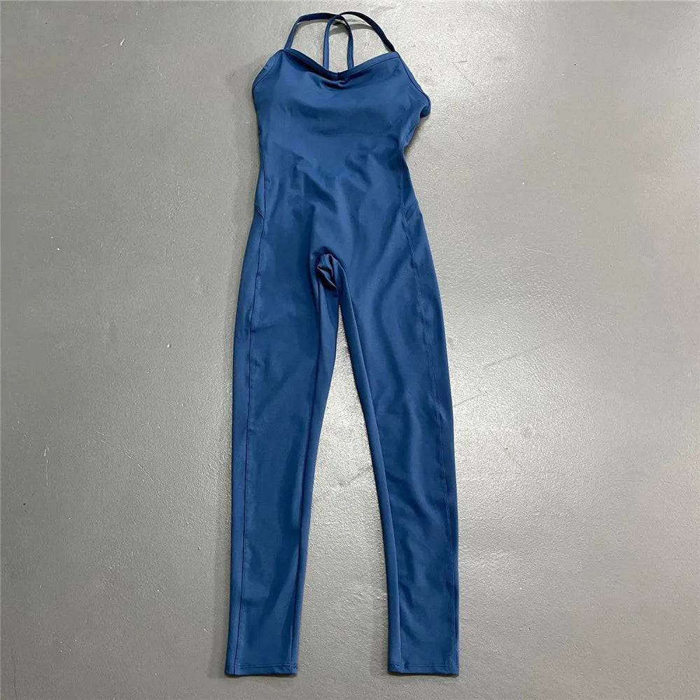 
                  
                    Backless Sports Woman 2023 Lycra Fitness Overalls One Piece Jumpsuit Shorts Sport Outfit Gym Workout Clothes for Women Sportwear
                  
                