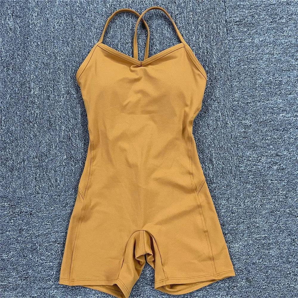 
                  
                    Backless Sports Woman 2023 Lycra Fitness Overalls One Piece Jumpsuit Shorts Sport Outfit Gym Workout Clothes for Women Sportwear
                  
                