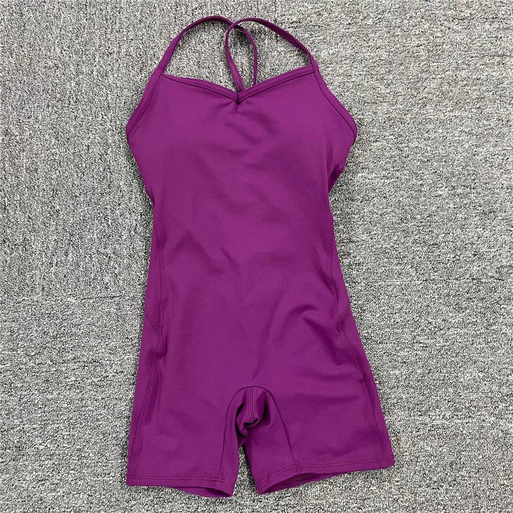 
                  
                    Backless Sports Woman 2023 Lycra Fitness Overalls One Piece Jumpsuit Shorts Sport Outfit Gym Workout Clothes for Women Sportwear
                  
                