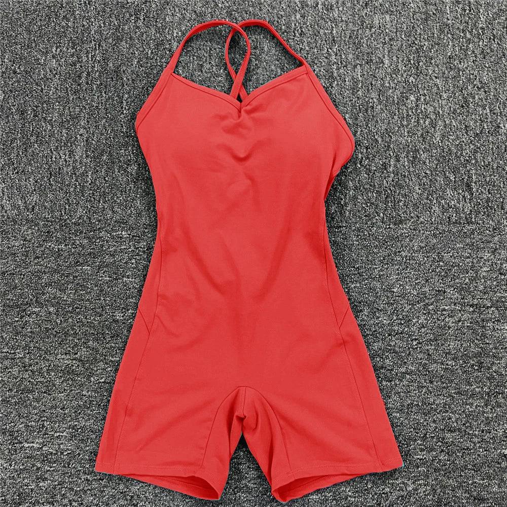 
                  
                    Backless Sports Woman 2023 Lycra Fitness Overalls One Piece Jumpsuit Shorts Sport Outfit Gym Workout Clothes for Women Sportwear
                  
                