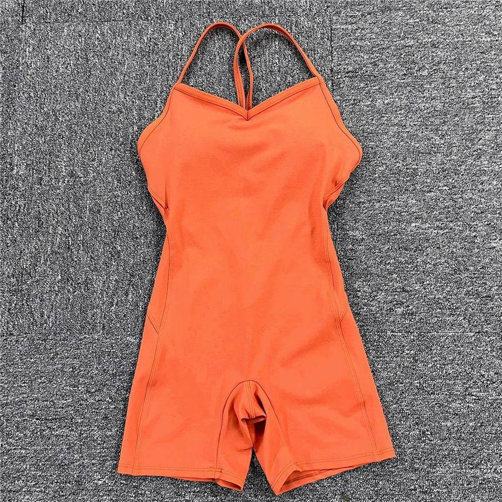 
                  
                    Backless Sports Woman 2023 Lycra Fitness Overalls One Piece Jumpsuit Shorts Sport Outfit Gym Workout Clothes for Women Sportwear
                  
                