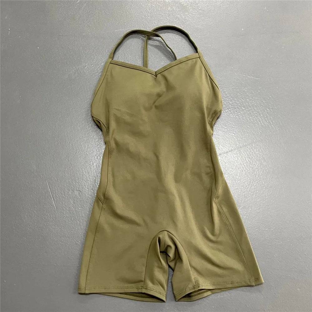 
                  
                    Backless Sports Woman 2023 Lycra Fitness Overalls One Piece Jumpsuit Shorts Sport Outfit Gym Workout Clothes for Women Sportwear
                  
                