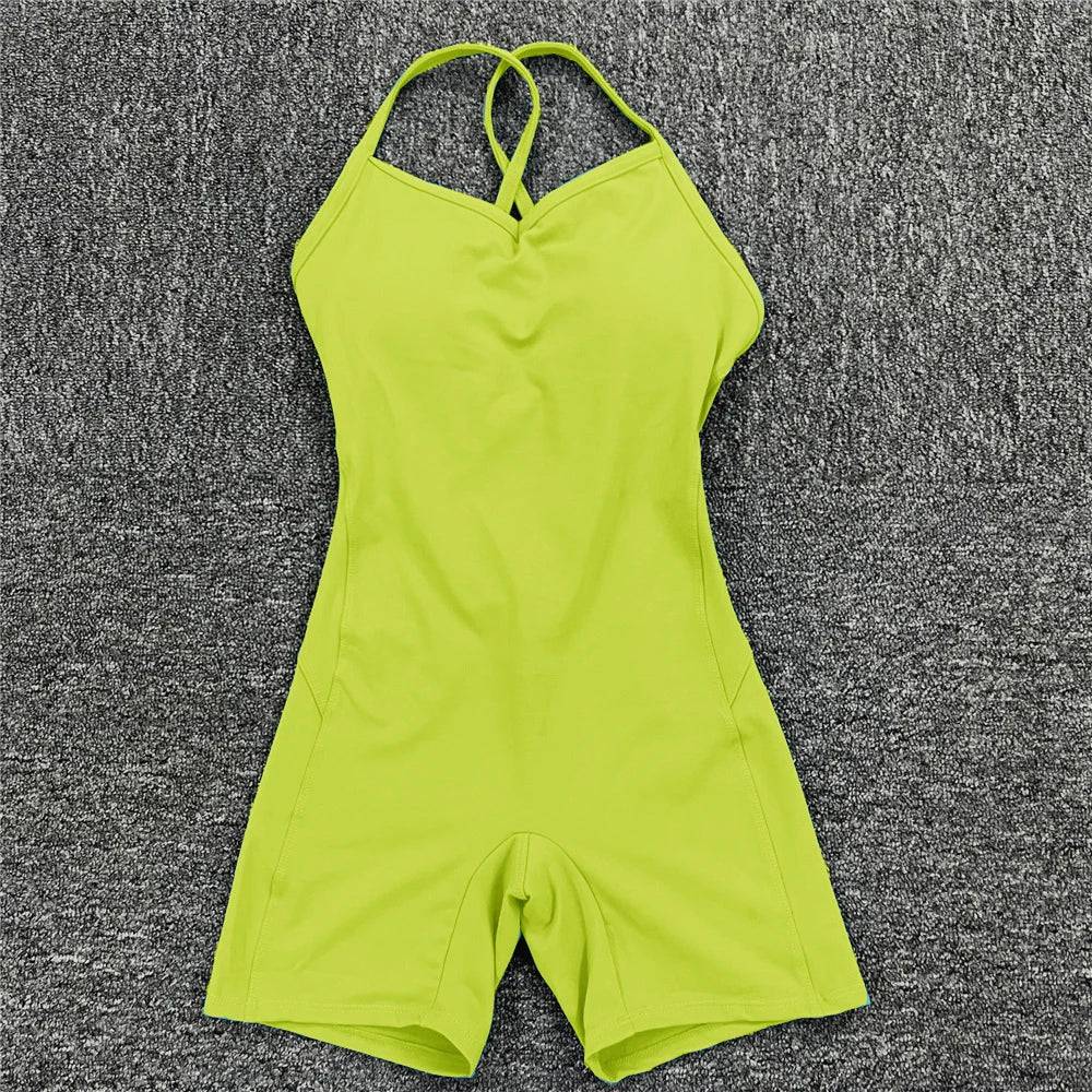 
                  
                    Backless Sports Woman 2023 Lycra Fitness Overalls One Piece Jumpsuit Shorts Sport Outfit Gym Workout Clothes for Women Sportwear
                  
                