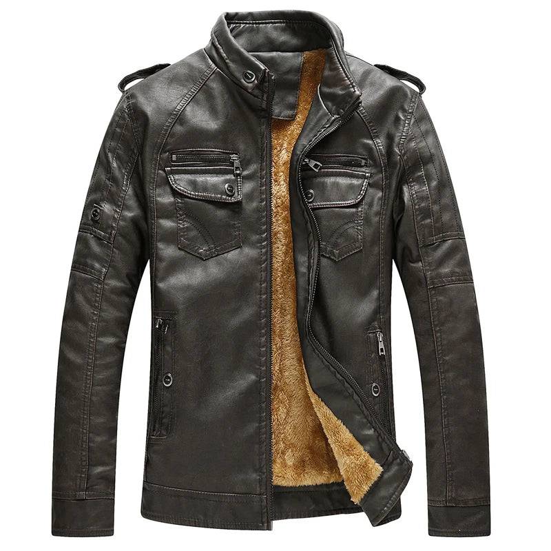 
                  
                    Autumn Winter Men's PU Leather Jacket Male Fleece Linner Motorcycle Coats Casual Warm Biker Leather Jackets Men Clothing
                  
                