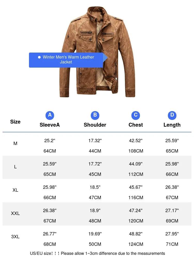 
                  
                    Autumn Winter Men's PU Leather Jacket Male Fleece Linner Motorcycle Coats Casual Warm Biker Leather Jackets Men Clothing
                  
                