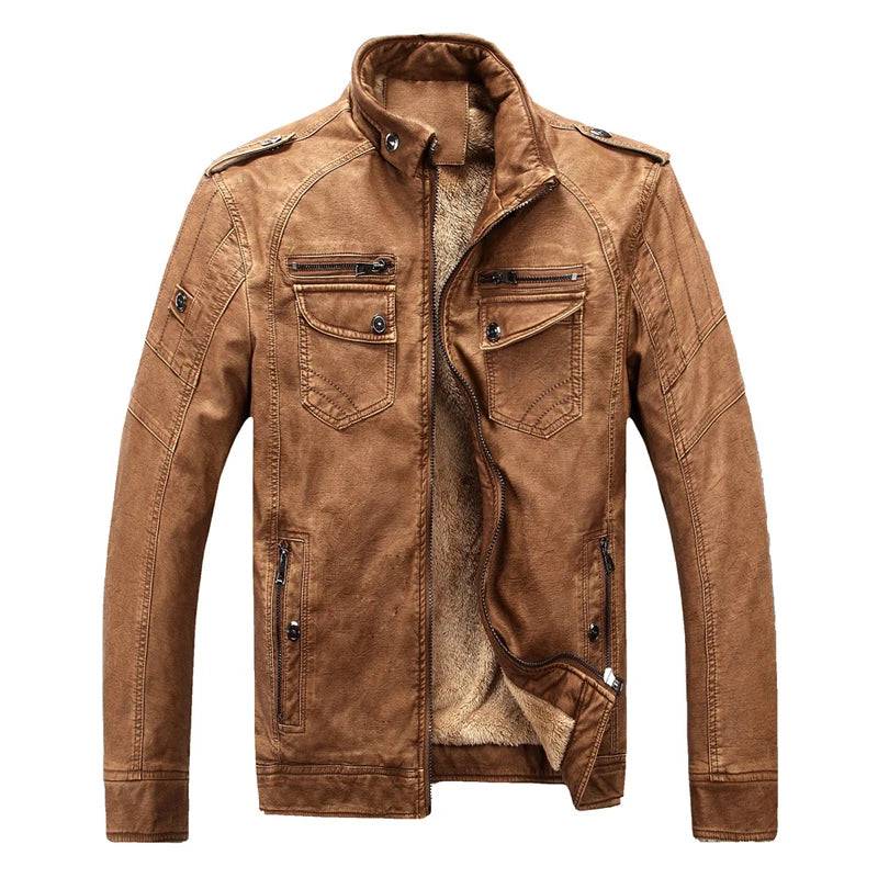 
                  
                    Autumn Winter Men's PU Leather Jacket Male Fleece Linner Motorcycle Coats Casual Warm Biker Leather Jackets Men Clothing
                  
                