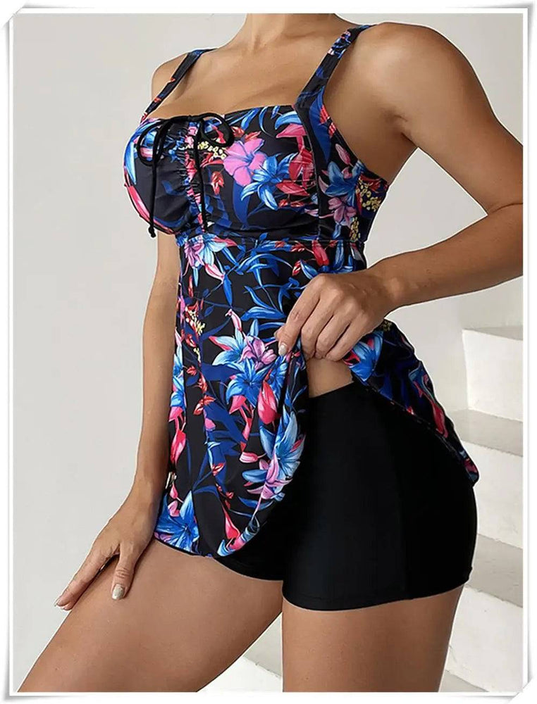 
                  
                    Drawstring Tankini Set Two Piece Swimsuit Short Women Floral Printed Swimwear Female Bathing Suit Beachwear Swimming Summer
                  
                