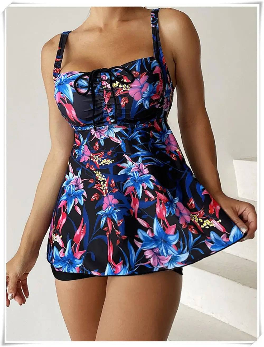 
                  
                    Drawstring Tankini Set Two Piece Swimsuit Short Women Floral Printed Swimwear Female Bathing Suit Beachwear Swimming Summer
                  
                