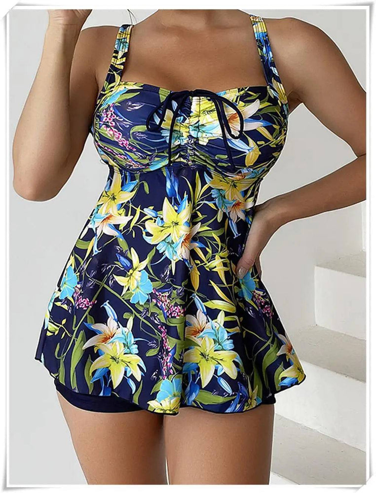 
                  
                    Drawstring Tankini Set Two Piece Swimsuit Short Women Floral Printed Swimwear Female Bathing Suit Beachwear Swimming Summer
                  
                