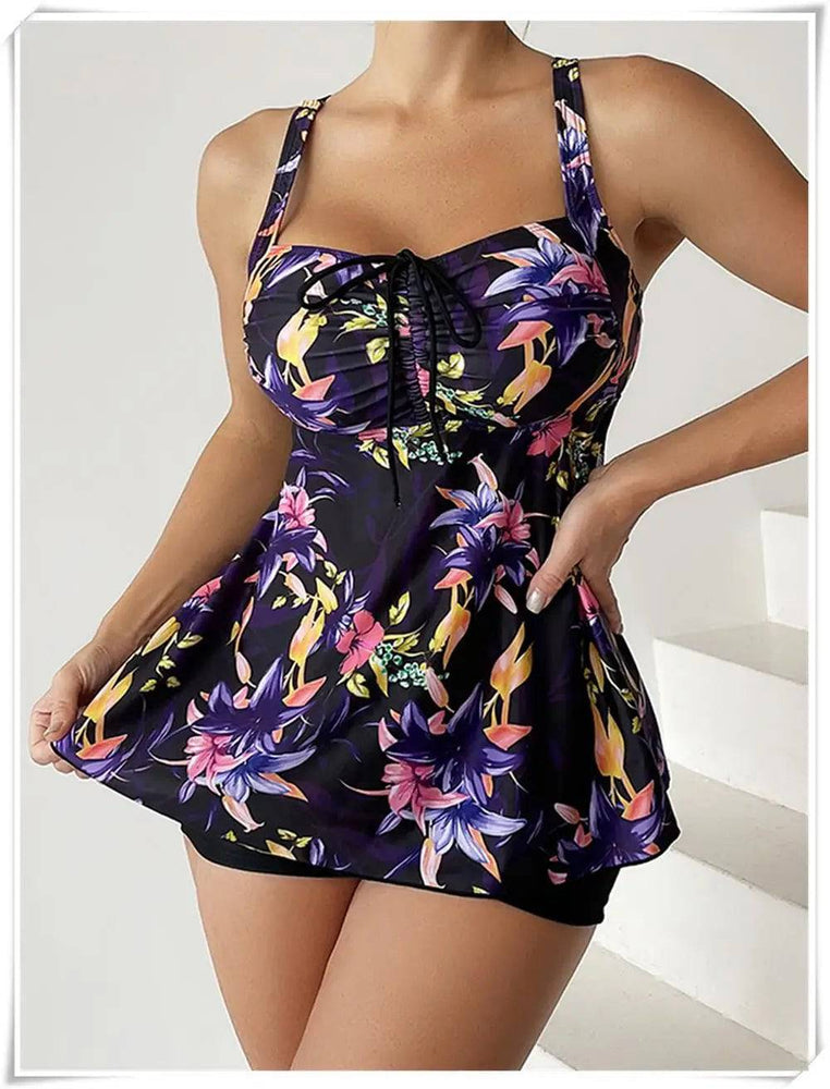 
                  
                    Drawstring Tankini Set Two Piece Swimsuit Short Women Floral Printed Swimwear Female Bathing Suit Beachwear Swimming Summer
                  
                