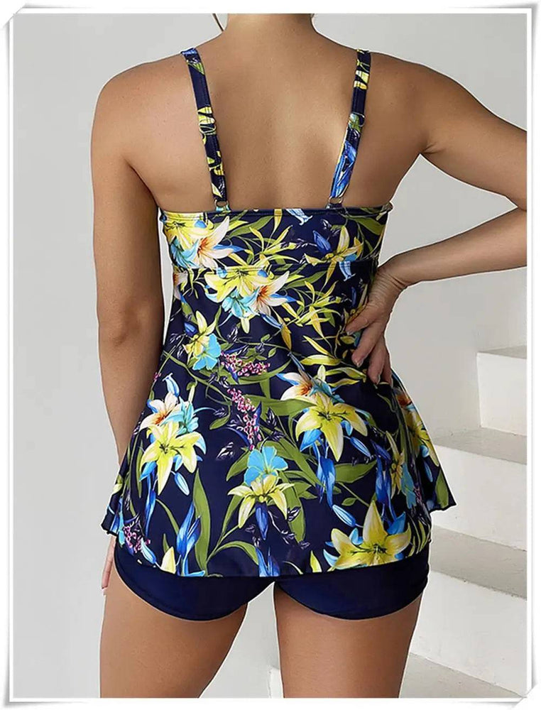 
                  
                    Drawstring Tankini Set Two Piece Swimsuit Short Women Floral Printed Swimwear Female Bathing Suit Beachwear Swimming Summer
                  
                