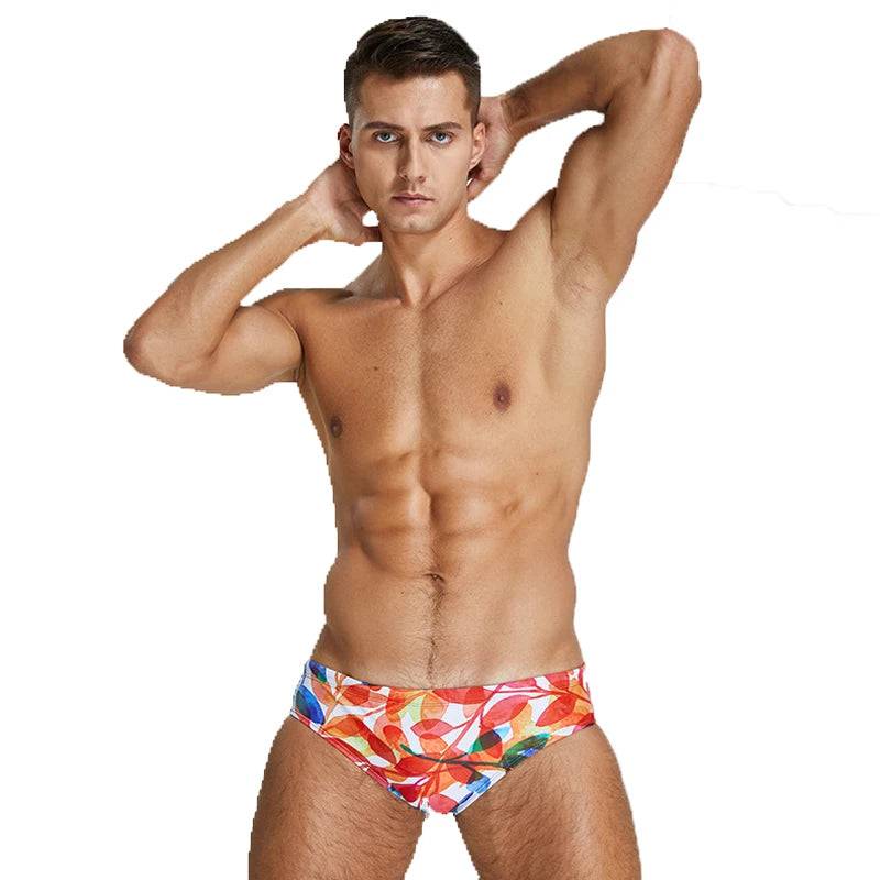 
                  
                    Men's Swim Briefs Printed Swimming Trunks Triangle Professional for Training and Competition MYmen01
                  
                