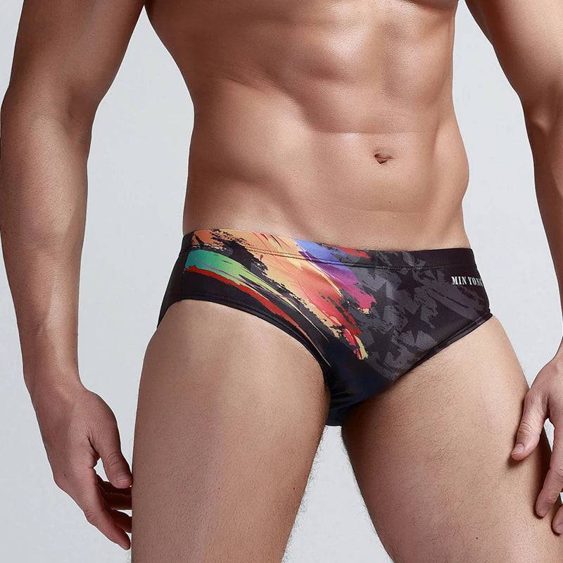 
                  
                    Men's Swim Briefs Printed Swimming Trunks Triangle Professional for Training and Competition MYmen01
                  
                