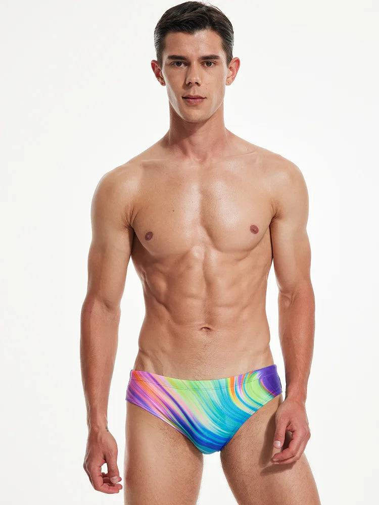 
                  
                    Men's Swim Briefs Printed Swimming Trunks Triangle Professional for Training and Competition MYmen01
                  
                