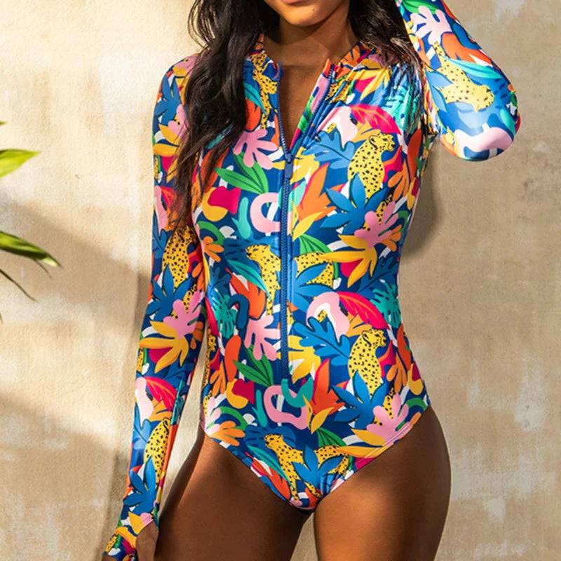 
                  
                    New One-Piece Swimsuit Closed Long Sleeve Swimwear For Sports Surfing Bodysuit Women Swimming Bathing Suit Beachwear Pool Bather
                  
                