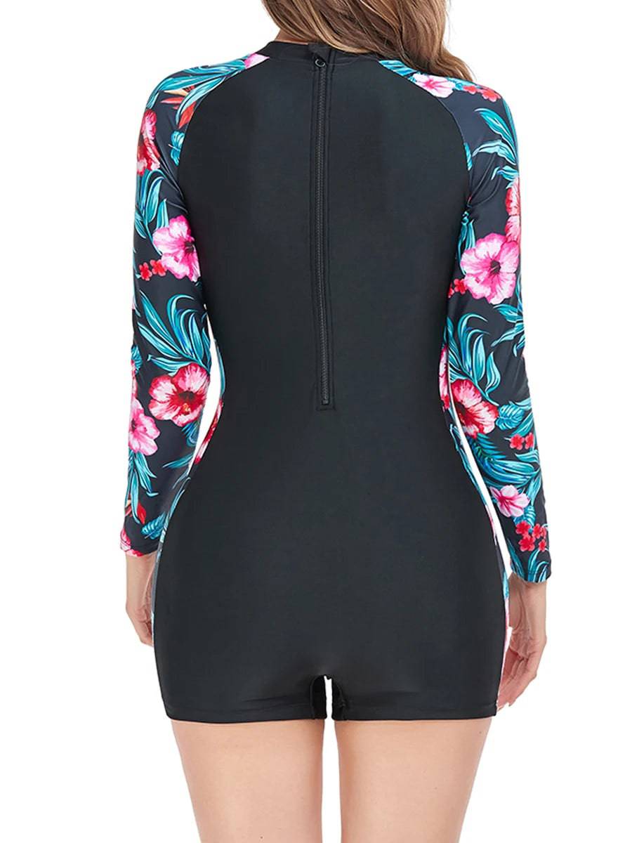 
                  
                    Long Sleeve Printed Swimsuit 2023 Women One Piece Surfing Swimwear Female Zipper Rashguard Diving Clothes Bathing Swimming Suit
                  
                