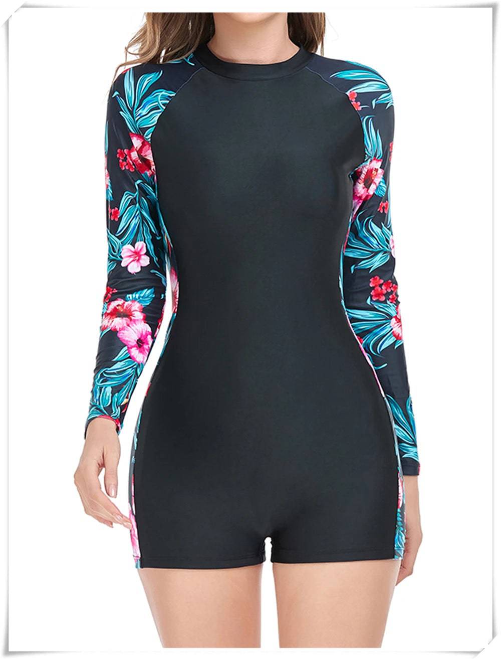 
                  
                    Long Sleeve Printed Swimsuit 2023 Women One Piece Surfing Swimwear Female Zipper Rashguard Diving Clothes Bathing Swimming Suit
                  
                