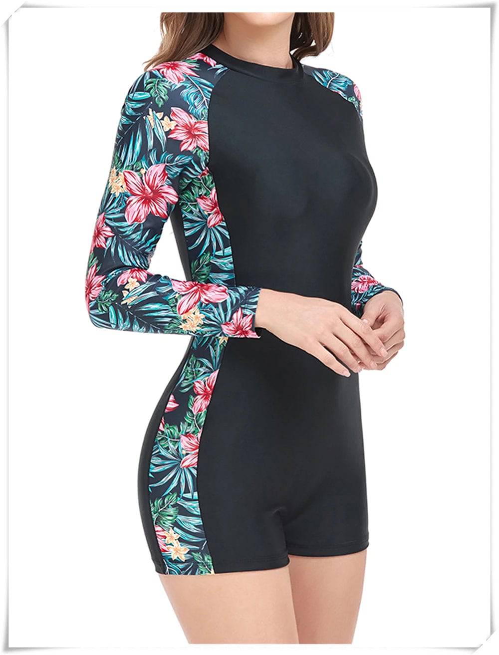 
                  
                    Long Sleeve Printed Swimsuit 2023 Women One Piece Surfing Swimwear Female Zipper Rashguard Diving Clothes Bathing Swimming Suit
                  
                