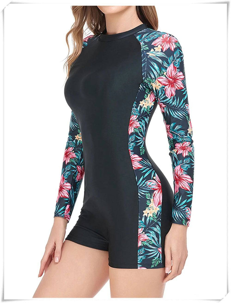 
                  
                    Long Sleeve Printed Swimsuit 2023 Women One Piece Surfing Swimwear Female Zipper Rashguard Diving Clothes Bathing Swimming Suit
                  
                