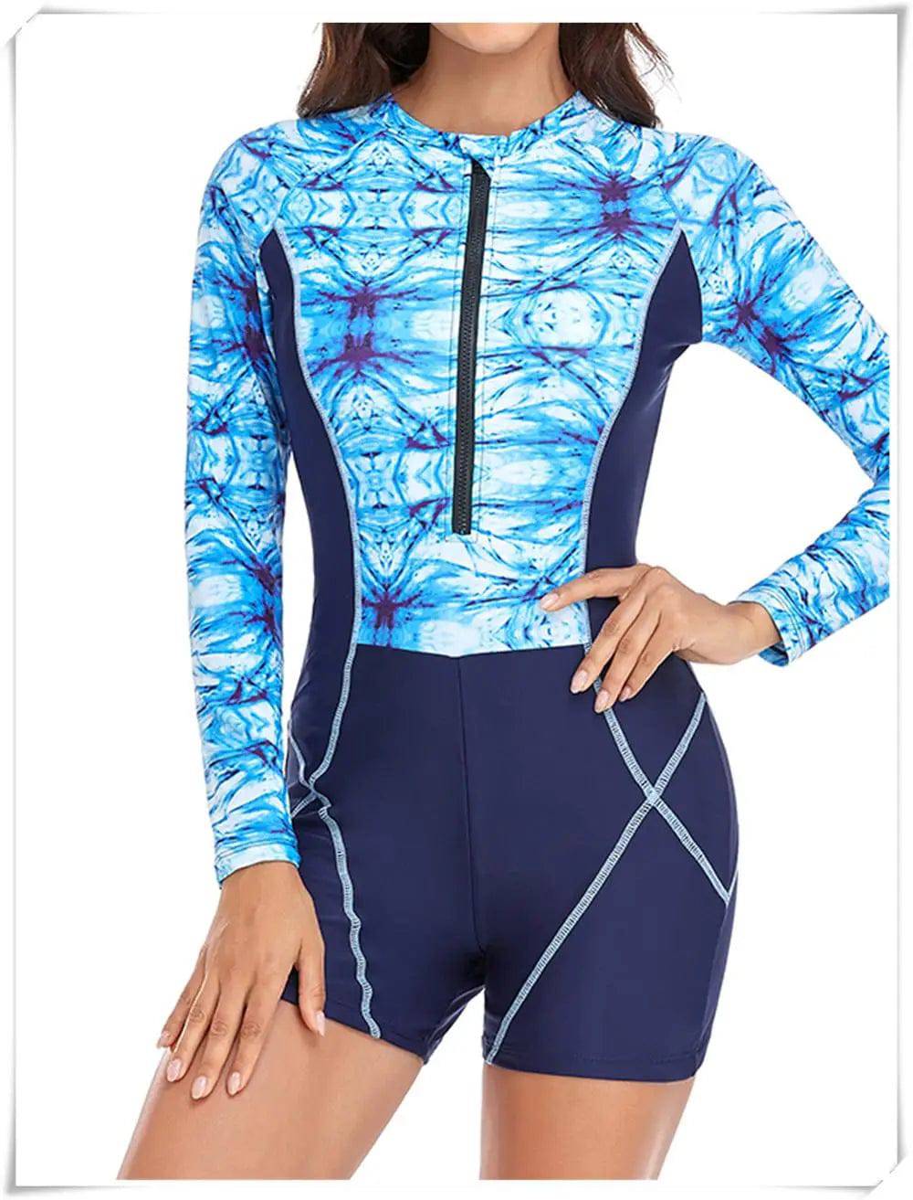 
                  
                    Long Sleeve Printed Swimsuit 2023 Women One Piece Surfing Swimwear Female Zipper Rashguard Diving Clothes Bathing Swimming Suit
                  
                