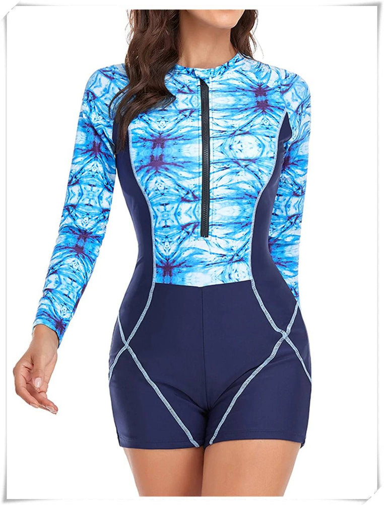 
                  
                    Long Sleeve Printed Swimsuit 2023 Women One Piece Surfing Swimwear Female Zipper Rashguard Diving Clothes Bathing Swimming Suit
                  
                